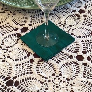 Dansk Cocktail Napkins. 10” Square. Green. 5. Napkins.